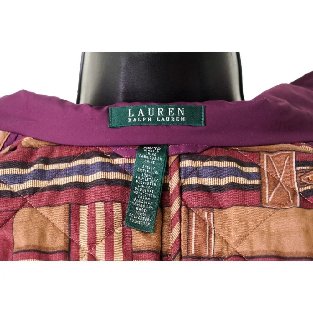 LAUREN Ralph Lauren Purple Quilted Jacket with Buckle Collar - Picture 6 of 16